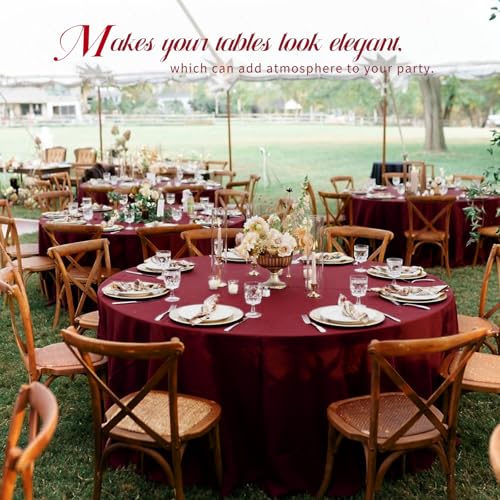 Burgundy Round Polyester Tablecloths - 10 Pack, 120 Inch - Formal & Casual Use Variation of THIS listing