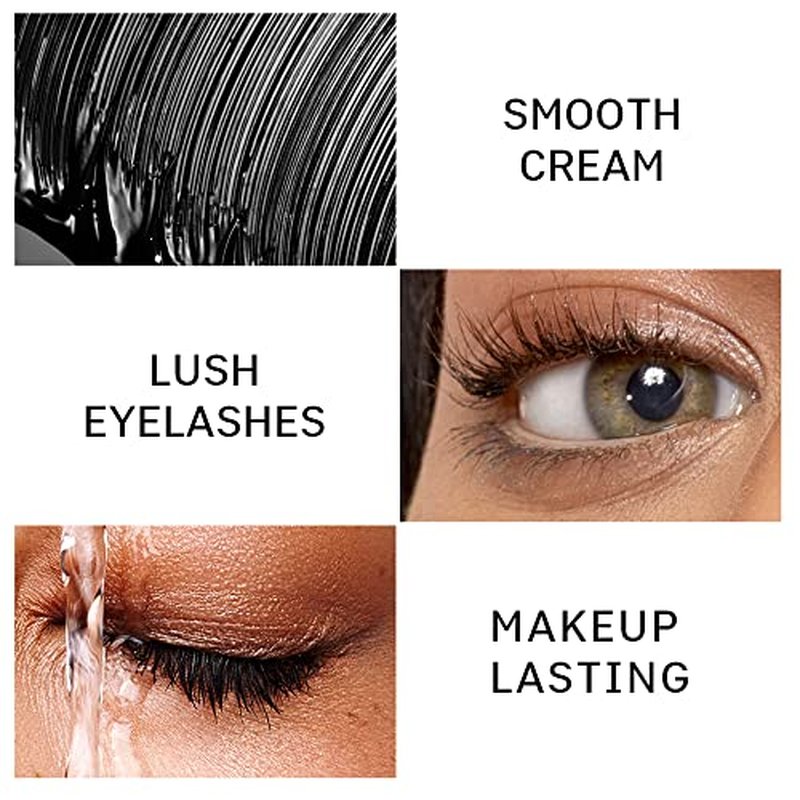 2 in 1 Mascara for Fine Short Eyelash, Big and Small Brush, Washable Voluminous Eyelash Mascara Intense Lengthening for Women and Girls, Black (1 Pcs)