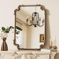 Antique Gold Rectangle Wall Mirror 22 x 30 - Baroque Scroll Frame, French Mantle Style