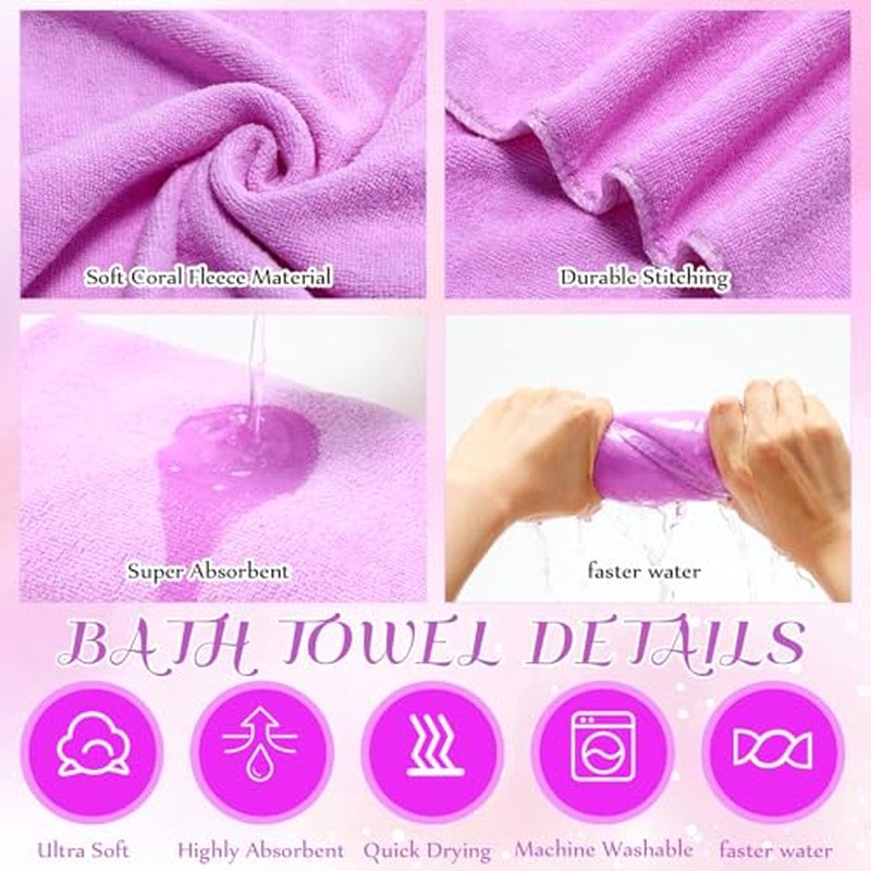 12 Pcs Foot Spa Kit for Girls Kids 12.5''x12.5''x8.3'' Foot Care Bath and 12''x28'' Hand Towels Washbasin Salon Towels Portable for Sleepover Spa Swim Birthday Party Supplies(Light Purple)