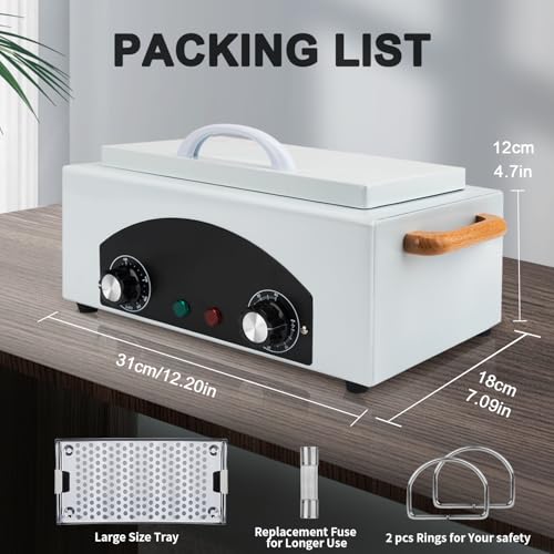 High Temperature Cleaning Box, Multi-Functional Nail Salon Cleaning Supplies 2L Hot Towel Cabinet with Stainless Tray, Dry Heat Box Spa Salon Equipment Barber Cleaning Machine With EPA Registered