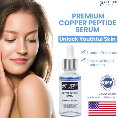 Copper Peptide Serum for Face - Anti-Aging, Collagen Boost, Hyaluronic Acid 1oz