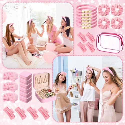Pink Teen Girl Party Favors Set - 36 Pieces for Sleepovers & Spa Parties - Classic Style