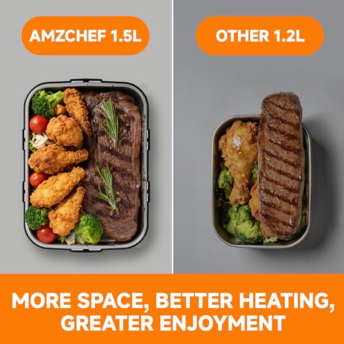 AMZCHEF Portable Cordless Electric Lunch Box, Black, 27000mAh Food Warmer