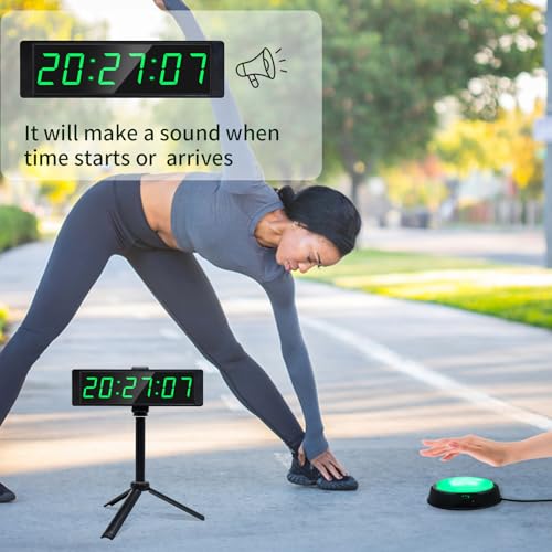 Rechargeable Digital Gym Timer Clock with Stand, Large LED Countdown & Stopwatch