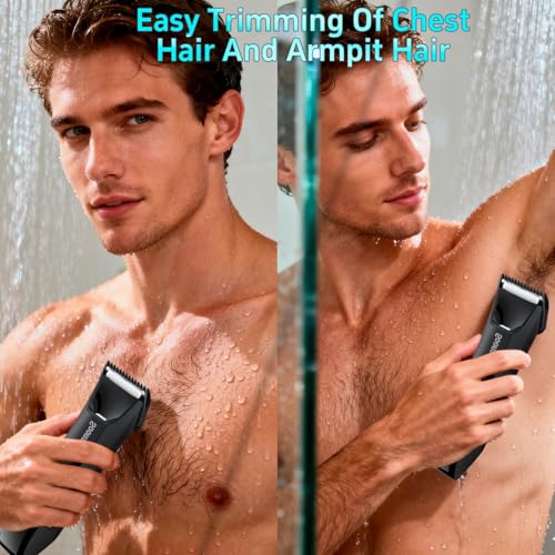 Soonsell 4-in-1 Men's Grooming Kit, Waterproof Beard Trimmer, Nose & Body Hair Removal