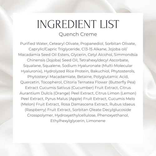 Tru Alchemy Quench Cr?me Daily Facial Moisturizer | Hyaluronic Acid, Vitamin C, & Bakuchiol (better than Retinol) | Daily Firming Skin Moisturizer Face Cream for Women | 1.7 fl oz/48 g