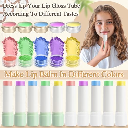 Lip Balm Making Kit with Coconut Oil & Beeswax - DIY Moisturizing Lip Gloss Set - 1 Pack