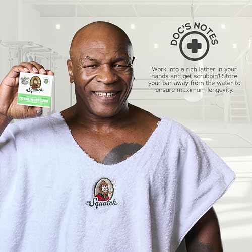 Dr. Squatch Total Moisture Natural Men¡¯s Bar Soap ? Non-Drying 2-in-1 Face + Body Soap Bar ? Plant-Based Ingredients, Created for All Skin Types ? Gifts for Men ? 5oz (6-Pack)
