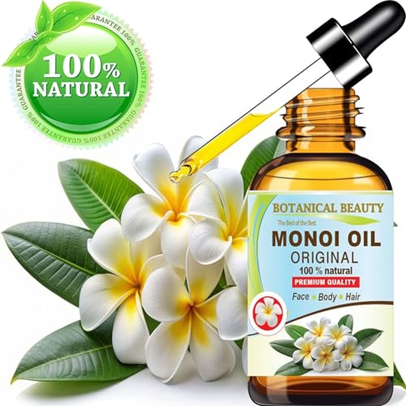 Botanical Beauty MONOI OIL Original Tiare flowers in Coconut Oil 100% Natural Pure for FACE, SKIN, BODY, HAIR, NAILS (2 Fl Oz)