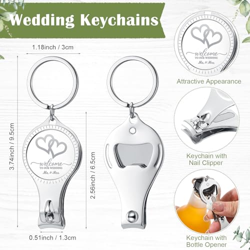 Fulmoon 150 Sets Wedding Multi-Function Bottle Opener Nail Clipper Gift Set