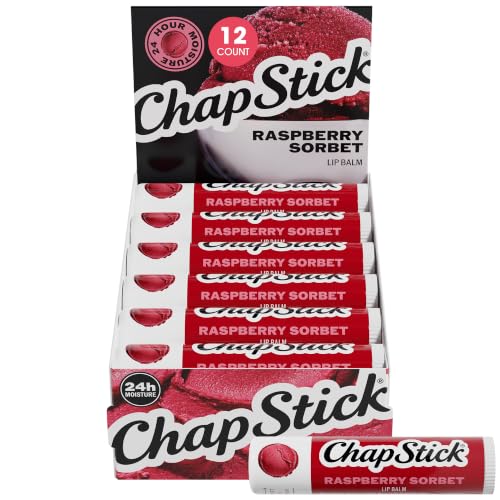 Lip Balm Set - Raspberry Sorbet Flavored Hydrating ChapStick 12-Pack