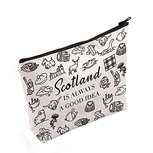 POFULL Scotland Trip Gift Scotland Is Always A Good Idea Cosmetic Bag Edinburgh Gift