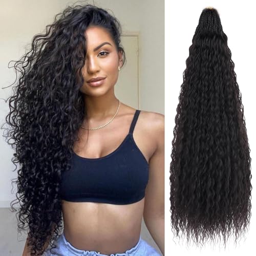 Pre-Looped Micro Brazilian Curly Crochet Hair 24 Inch - Pack of 8, Color 1B#