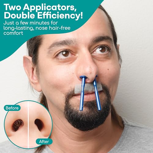 Medi Grade Eco-friendly Nose Wax Kit for Men and Women, 26 Applications, Reusable Metal Nose Wax Stick, Microwavable Cup - Nose Hair Wax Removal for Unsightly, Itchy Nasal Hair