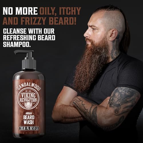Beard Wash Sandalwood 33.8 fl oz - Hydrating Beard Shampoo for Growth & Softness