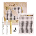 FEEGO Natural Lash Extension Kit 168Pcs Lash Clusters Kit Wispy Eyelash Extensions Individual Lashes Extensions with Bond and Seal Lash Glue and Eyelash Extension Tweezers DIY (MAGIC GIRL KIT A)
