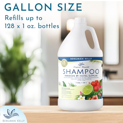 Bergman Kelly Tropical Waterfall Scent Shampoo Gallon Refill (128 fl oz) for Hotels & Hospitality