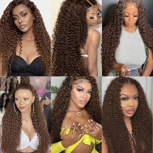 Chocolate Brown Kinky Curly Human Hair Bundles - 16, 18, 20 Inch Variation #4