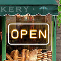 Yellow White Horizontal LED Open Sign 23x12 Inch - Bright Business Signage