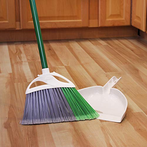 Commercial Angle Broom with Dustpan - 11-Inch Wide, Steel Handle, Pack of 4