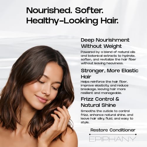 Epiphany Restore Conditioner with Argan & Marula Oils – 8.4 fl oz, pH Balanced, Color Safe