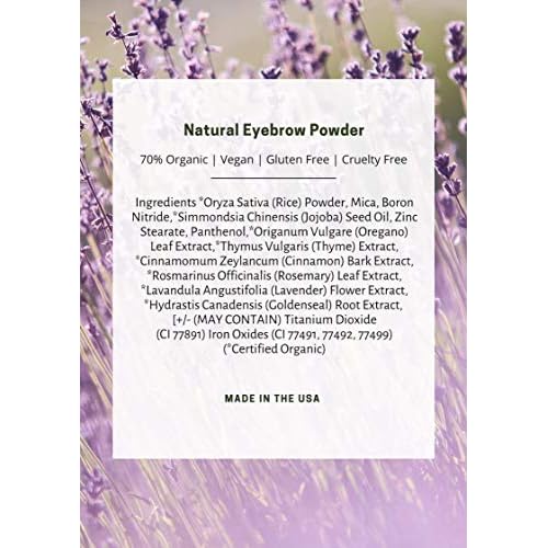 Mom's Secret 100% Natural Eyebrow, Organic, Vegan, Eyebrow Powder, Gluten Free, Cruelty Free, Made in the USA, 2.5 g. (Charcoal)