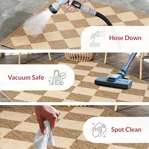 nuLOOM Sabina Brown Trellis Indoor/Outdoor Area Rug, 4' x 6' - Water & Fade Resistant