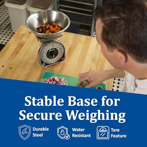 Mechanical Food Scale - Modern Silver Dial Kitchen & Restaurant Scale, 2 lb Capacity