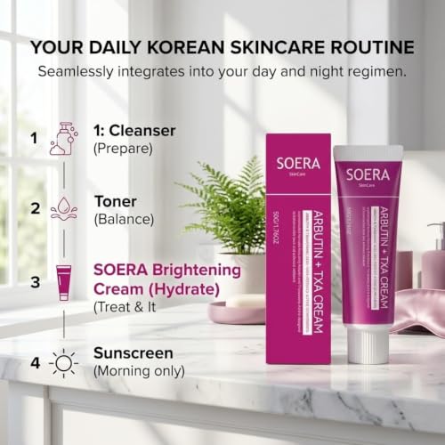 Korean Brightening Face Cream with Arbutin & Tranexamic Acid for Uneven Skin Tone