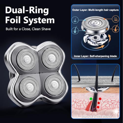 2 Pack Compatible Skull & Pitbulls Shaver Pro 4 Replacement Blades - Precision & Flex System