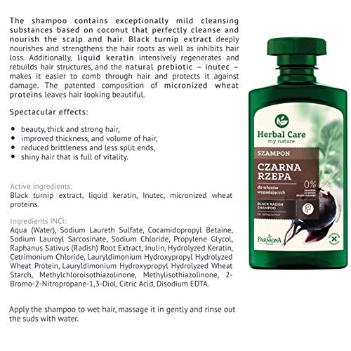 Herbal Care Black Radish Shampoo & Conditioner Set for Hair Loss - Farmona Poland