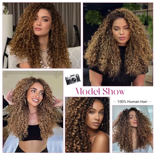 Honey Blonde Burmese Curly Closure - 14 Inch 2x6 Lace Human Hair Wig