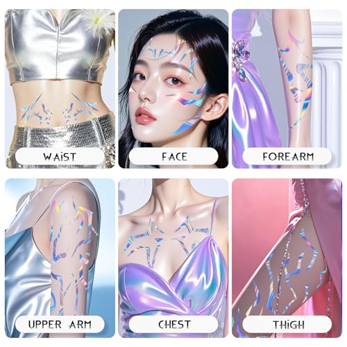 Demon Hunter Tattoos Anime Laser Tattoo Stickers Cosplay Tattoo Stickers 8pcs Stickers Temporary Tattoos for Cosplay and Costume Parties