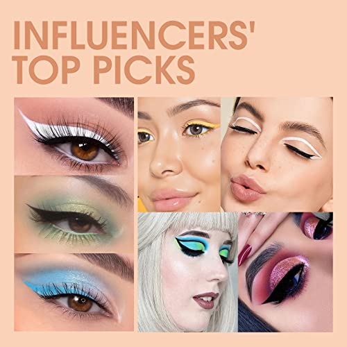 BestLand 10 Colors Liquid Matte Eyeliner - White, Black, Blue, Brown Colored Liner - Waterproof, Bright, Rainbow Eyeliner Pencil - Quick Dry Eyes Makeup Kit