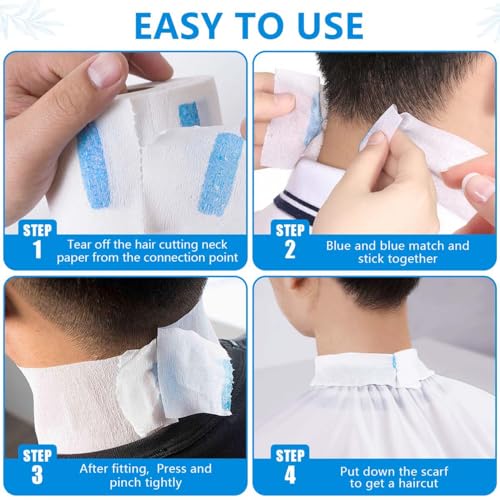 SenseYo 10 Rolls Barber Neck Paper Strips Band Disposable Haircutting Stretchy Barber Neck Tissue Wrap for Salon Haircut Spa Massage (Pack of 2)