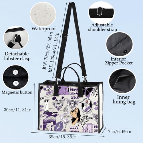LEVLO Song Lyrics Aesthetic Tote Bag Tour Concert Gift Musical Shoulder Bag Singer Merchandise