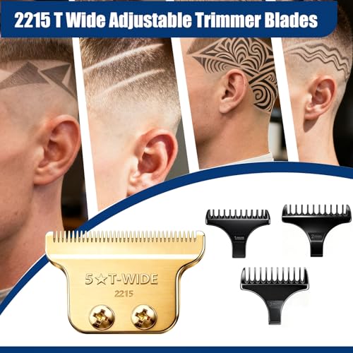 Gold Replacement T-Wide Blades for Wahl Trimmers - 2PCS, Adjustable, Professional