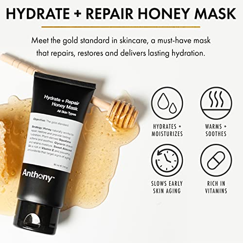 Anthony Hydrate & Repair Honey Face Mask - Moisturizing Skin Treatment, 3 oz