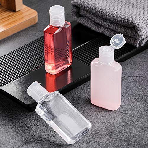 Patelai 50 Pcs Clear Empty Travel Bottles 30 ml/ 1 oz Flip Cap Empty Hand Sanitizer Bottles Container Portable Refillable Flip-top Container for Travel Outdoor Camping Business Trip (Pack of 2)