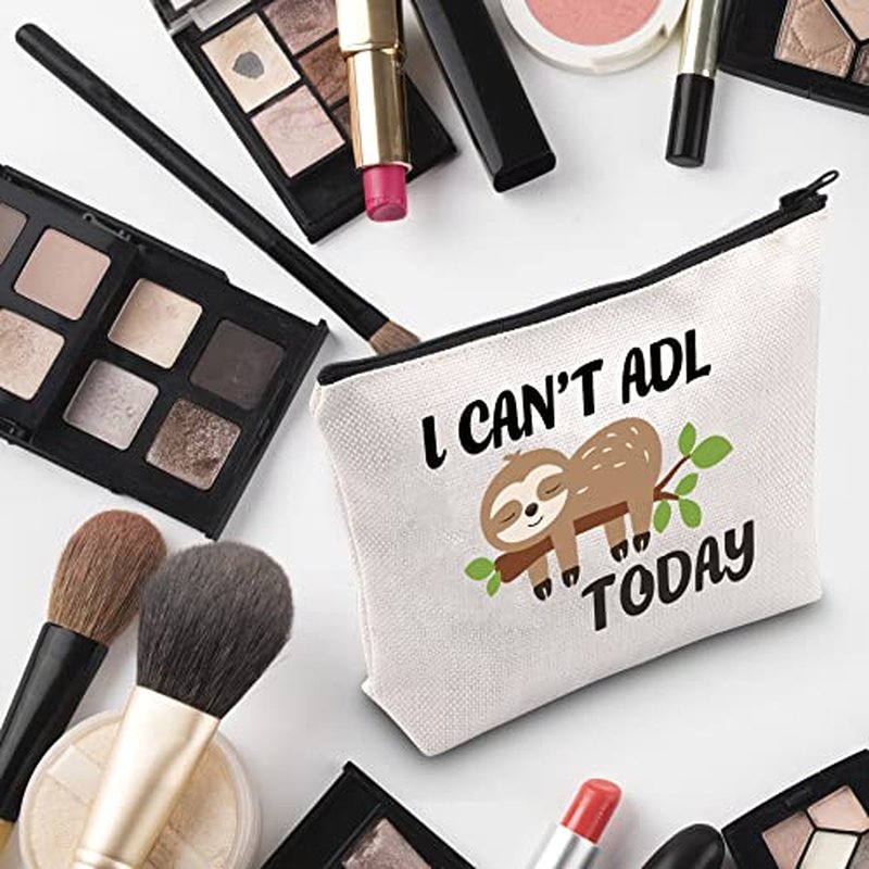 G2TUP Occupational Therapy Therapist Gift I Can't ADL Today Makeup Bag OT Life Sloth Bag Occupational Therapist Joke Gift