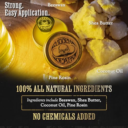 Mustache Wax Set - Sudden Death Strong Hold & Platinum Comb - 1oz Tin & Styling Tool