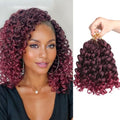 Pre Looped Ocean Wave Crochet Hair 8 Inch - 8 Packs, Natural Curl