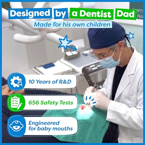 Baby Bamboo Toothbrush Set - Microplastic-Free, Dentist Designed Stage 1 6 Pack