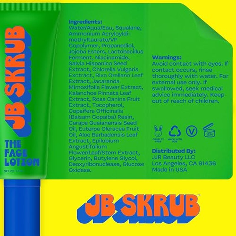 JB SKRUB Face Lotion and Foaming Face Wash for Sensitive Skin - AM + PM Skincare Duo - pH Balanced, Blue Light Defense - Kid and Teen Radiance