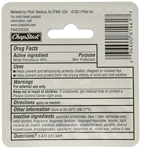 Cherioll Spearmint Lip Balm Pack of 12 SPF 4 Protects & Heals Soft Lips