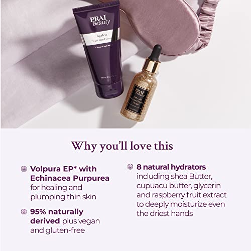 Night Crème - PRAI Ageless Night Hand Cream for Dry & Cracked Hands, Vegan, Paraben-Free, 2.7 Fl Oz