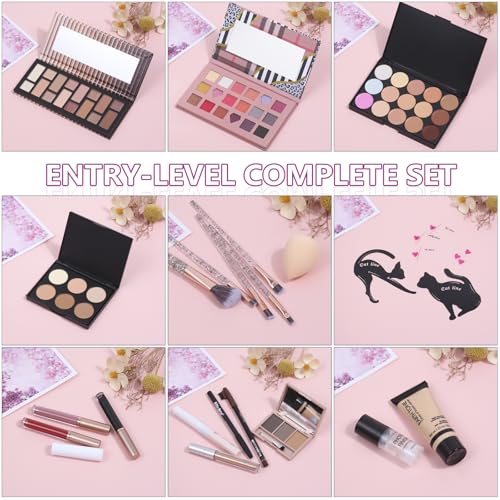 Makeup Kit for Girls & Women - 18 Colors Teen Beginner Set with Eyeshadow, Foundation, Concealer & Brushes