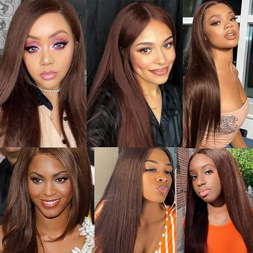 Human Hair Straight Bundles 26 Inch Color #4 Chocolate Brown - Single 100g Variant S