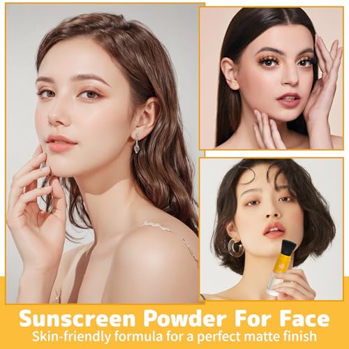 Mineral Sunscreen Setting Powder, Powder for Face Hair Scalp Sunscreen, Lasting Lightweight Breathable, Suitable for All Skin Types (0.28 Oz)
